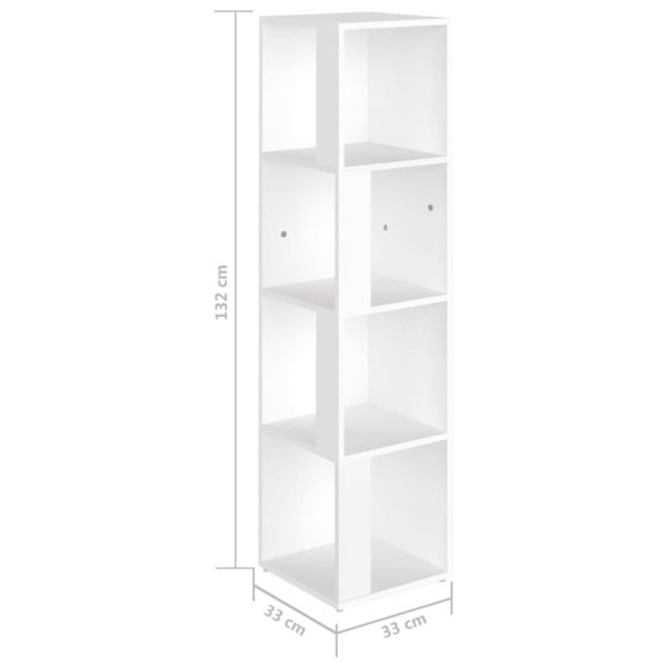 Corner Cabinet Engineered Wood – 33x33x132 cm, White
