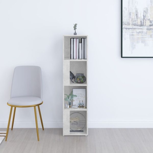 Corner Cabinet Engineered Wood – 33x33x132 cm, Concrete Grey