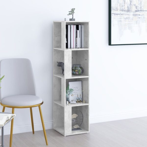 Corner Cabinet Engineered Wood – 33x33x132 cm, Concrete Grey