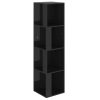 Corner Cabinet Engineered Wood – 33x33x132 cm, High Gloss Black