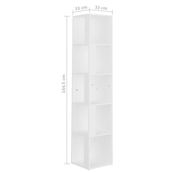 Corner Cabinet Engineered Wood – 33x33x164.5 cm, White