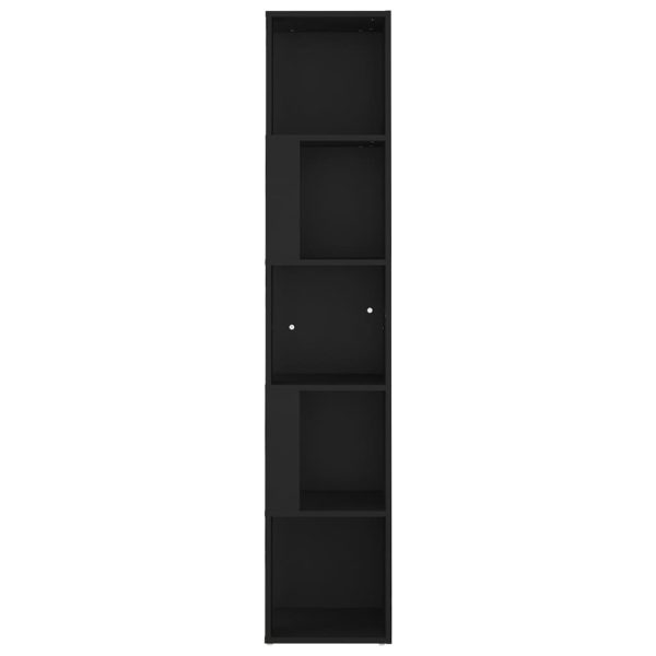 Corner Cabinet Engineered Wood – 33x33x164.5 cm, Black