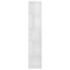 Corner Cabinet Engineered Wood – 33x33x164.5 cm, High Gloss White