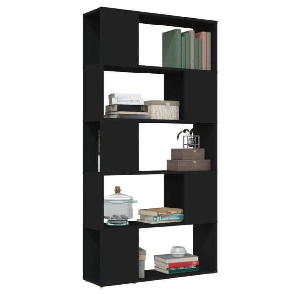 Eden Book Cabinet Room Divider 80x24x155 cm Engineered Wood – Black