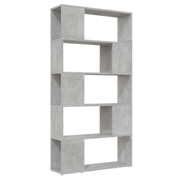Eden Book Cabinet Room Divider 80x24x155 cm Engineered Wood – Concrete Grey