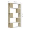 Eden Book Cabinet Room Divider 80x24x155 cm Engineered Wood – White and Sonoma Oak