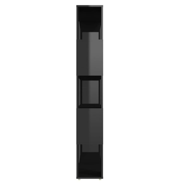 Eden Book Cabinet Room Divider 80x24x155 cm Engineered Wood – High Gloss Black