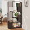 Eden Book Cabinet Room Divider 80x24x155 cm Engineered Wood – High Gloss Grey