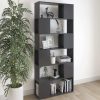 Sullivan Book Cabinet Room Divider 80x24x186 cm Engineered Wood – Grey
