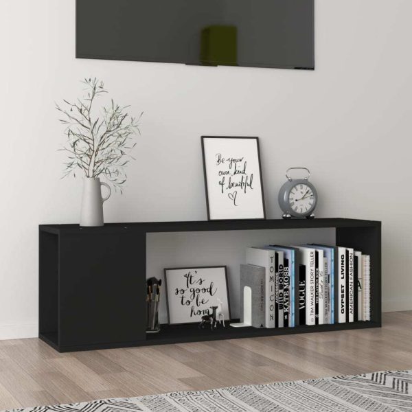 Colonial TV Cabinet 100x24x32 cm Engineered Wood – Black
