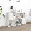 Book Cabinet 100x24x63 cm Engineered Wood – High Gloss White
