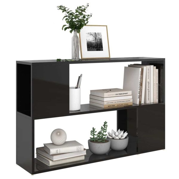 Book Cabinet 100x24x63 cm Engineered Wood – High Gloss Black