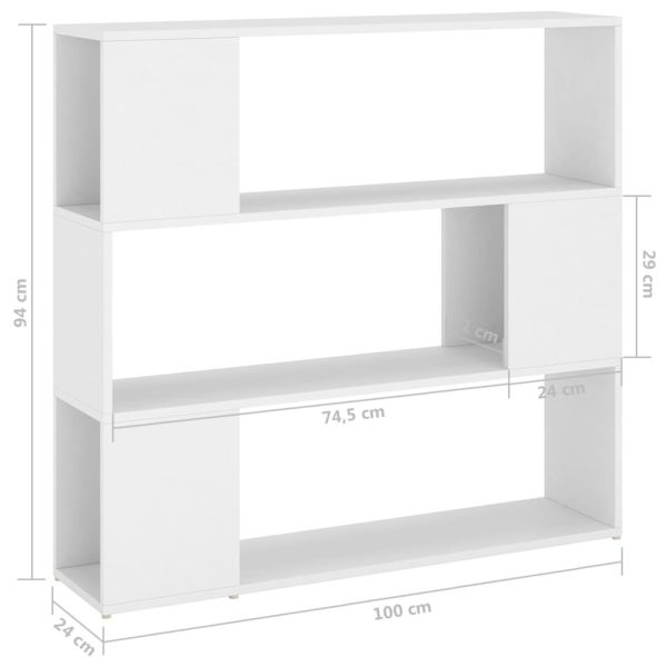 Pennsauken Book Cabinet Room Divider 100x24x94 cm – White