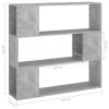Pennsauken Book Cabinet Room Divider 100x24x94 cm – Concrete Grey