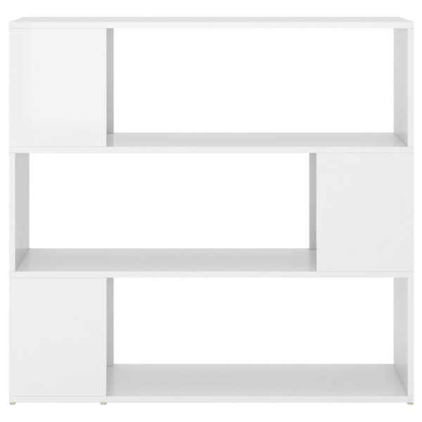 Pennsauken Book Cabinet Room Divider 100x24x94 cm – High Gloss White