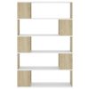 Euston Book Cabinet Room Divider 100x24x155 cm Engineered Wood – White and Sonoma Oak