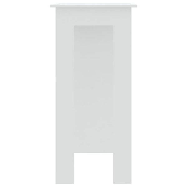 Bar Table with Shelf 102x50x103.5 cm Engineered Wood – White