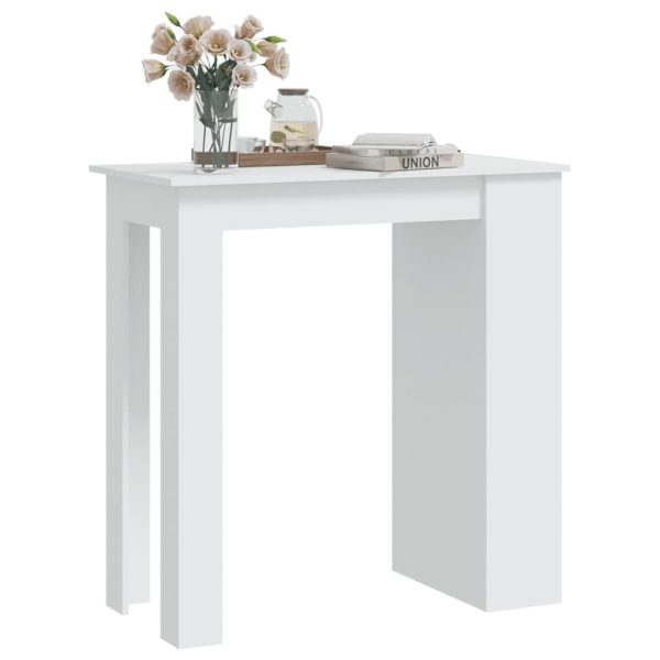 Bar Table with Storage Rack 102x50x103.5 cm Engineered Wood – White