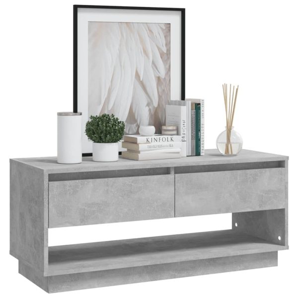 Hickam TV Cabinet 102x41x44 cm Engineered Wood – Concrete Grey