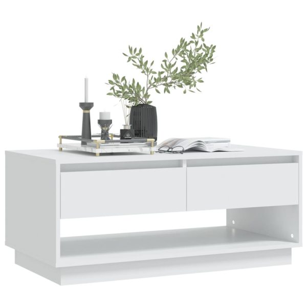 Coffee Table 102.5x55x44 cm Engineered Wood – White