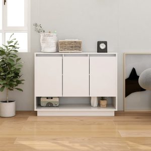 Sideboard 97x31x75 cm Engineered Wood – High Gloss White