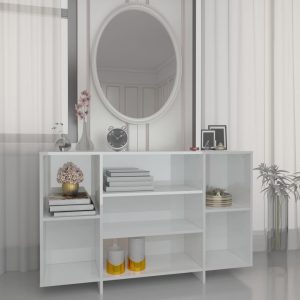 Sideboard 120x30x75 cm Engineered Wood – High Gloss White