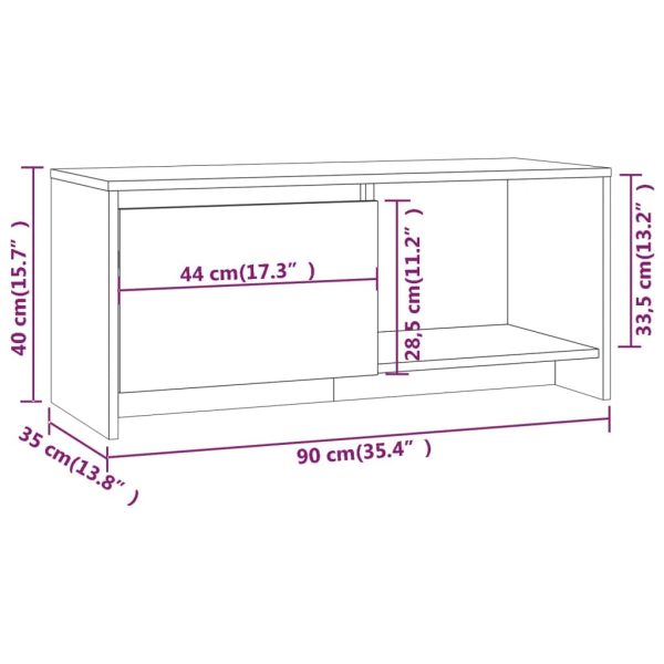 Okmulgee TV Cabinet 90x35x40 cm Engineered Wood – Black