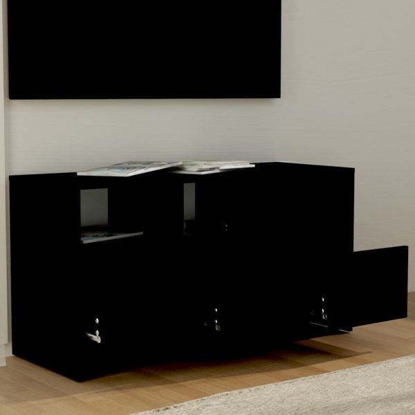 Glassboro TV Cabinet 102×37.5×52.5 cm Engineered Wood – Black