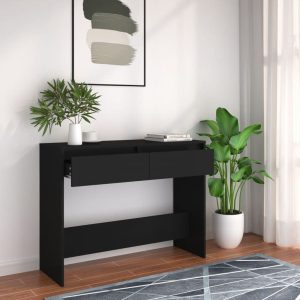 Console Table 100x35x76.5 cm Engineered Wood – Black