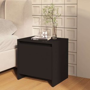 Falmouth Bedside Cabinet 45x34x44.5 cm Engineered Wood – Black, 1