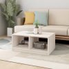 Coffee Table 75x50x33.5 cm Solid Pinewood – White
