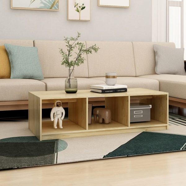 Coffee Table 110x50x34 cm Solid Pinewood – Brown