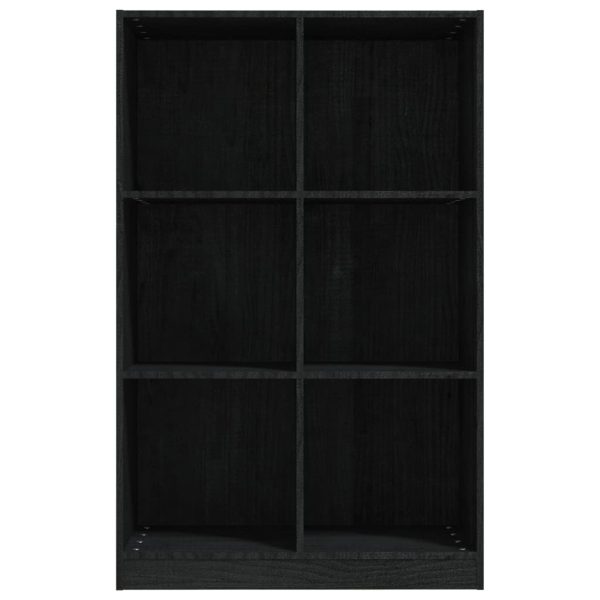 Book Cabinet 70x33x110 cm Solid Pinewood – Black