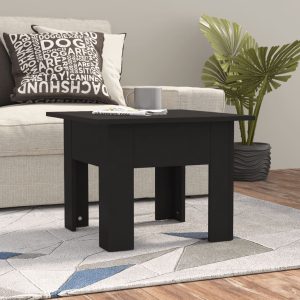 Coffee Table 55x55x42 cm Engineered Wood – Black