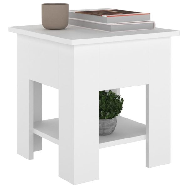Coffee Table 40x40x42 cm Engineered Wood – White