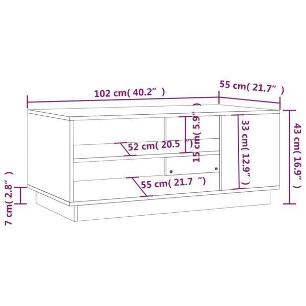 Coffee Table 102x55x43 cm Engineered Wood – White