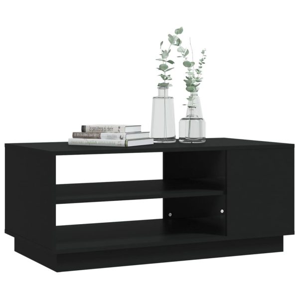 Coffee Table 102x55x43 cm Engineered Wood – Black