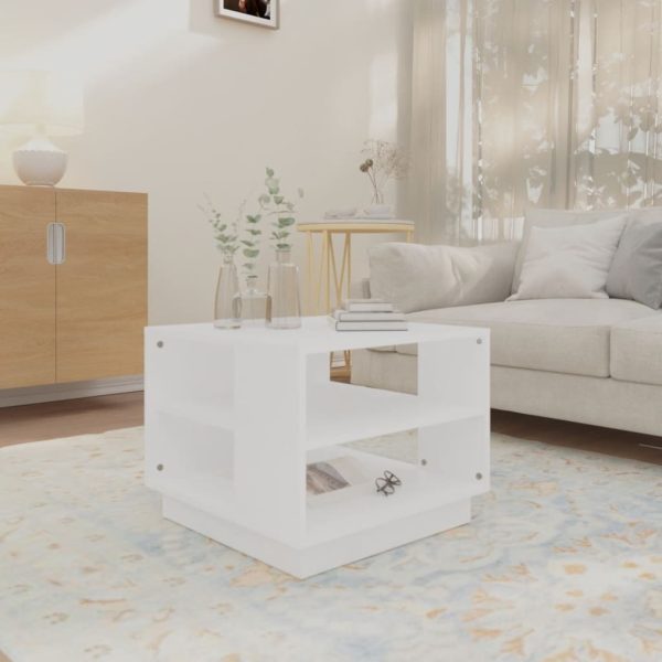 Coffee Table 55x55x43 cm Engineered Wood – White