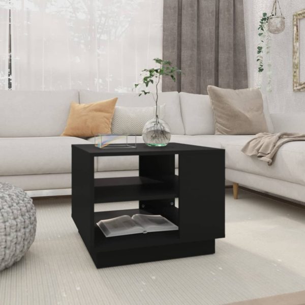 Coffee Table 55x55x43 cm Engineered Wood – Black