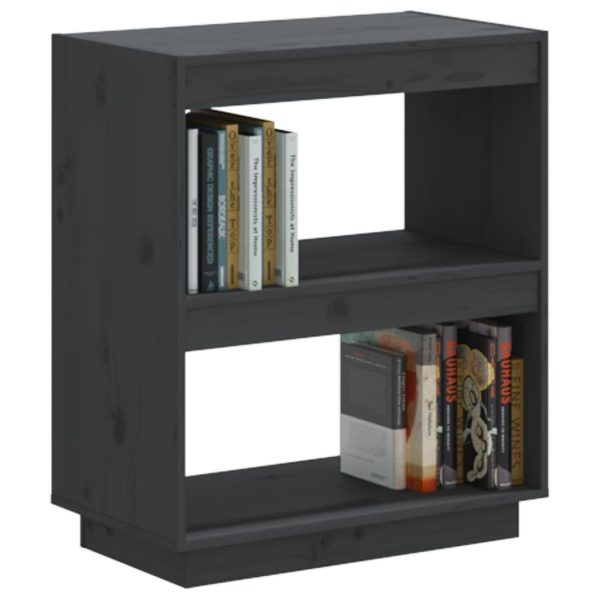 Book Cabinet Solid Pinewood – 60x35x71 cm, Grey