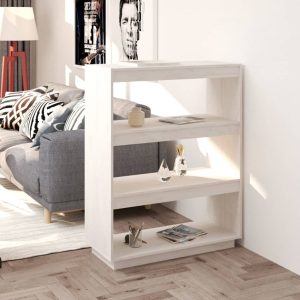 Book Cabinet Solid Pinewood – 80x35x103 cm, White