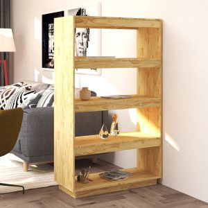 Book Cabinet Solid Pinewood – 80x35x135 cm, Brown