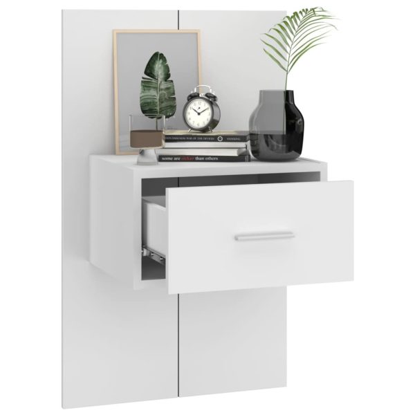 Grayslake Wall-mounted Bedside Cabinet – White, 1