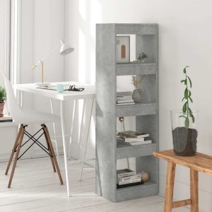 Eastlake Book Cabinet/Room Divider 40x30x135 cm – Concrete Grey