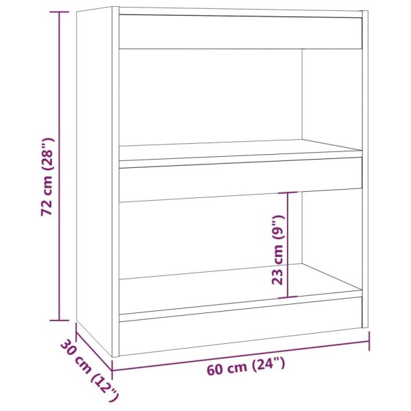 Bloomington Book Cabinet/Room Divider 60x30x72 cm – White