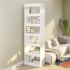 Boerne Book Cabinet/Room Divider 60x30x198 cm – White