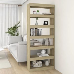 Opelika Book Cabinet/Room Divider 80x30x198 cm Engineered Wood – Brown