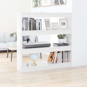 Morrisville Book Cabinet/Room Divider 100x30x103 cm – High Gloss White