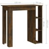 Bar Table with Shelf 102x50x103.5 cm Engineered Wood – Smoked Oak