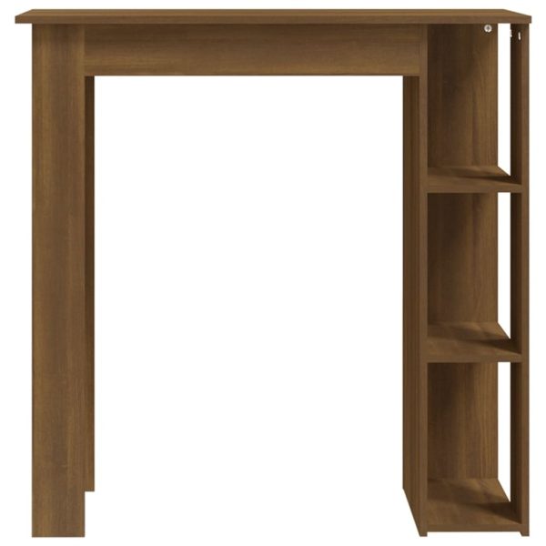 Bar Table with Shelf 102x50x103.5 cm Engineered Wood – Brown Oak